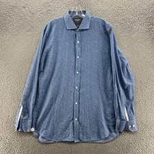 Bonobos Shirt 17 Button Up Slim Fit Stretch Blue Floral Long Sleeve Casual