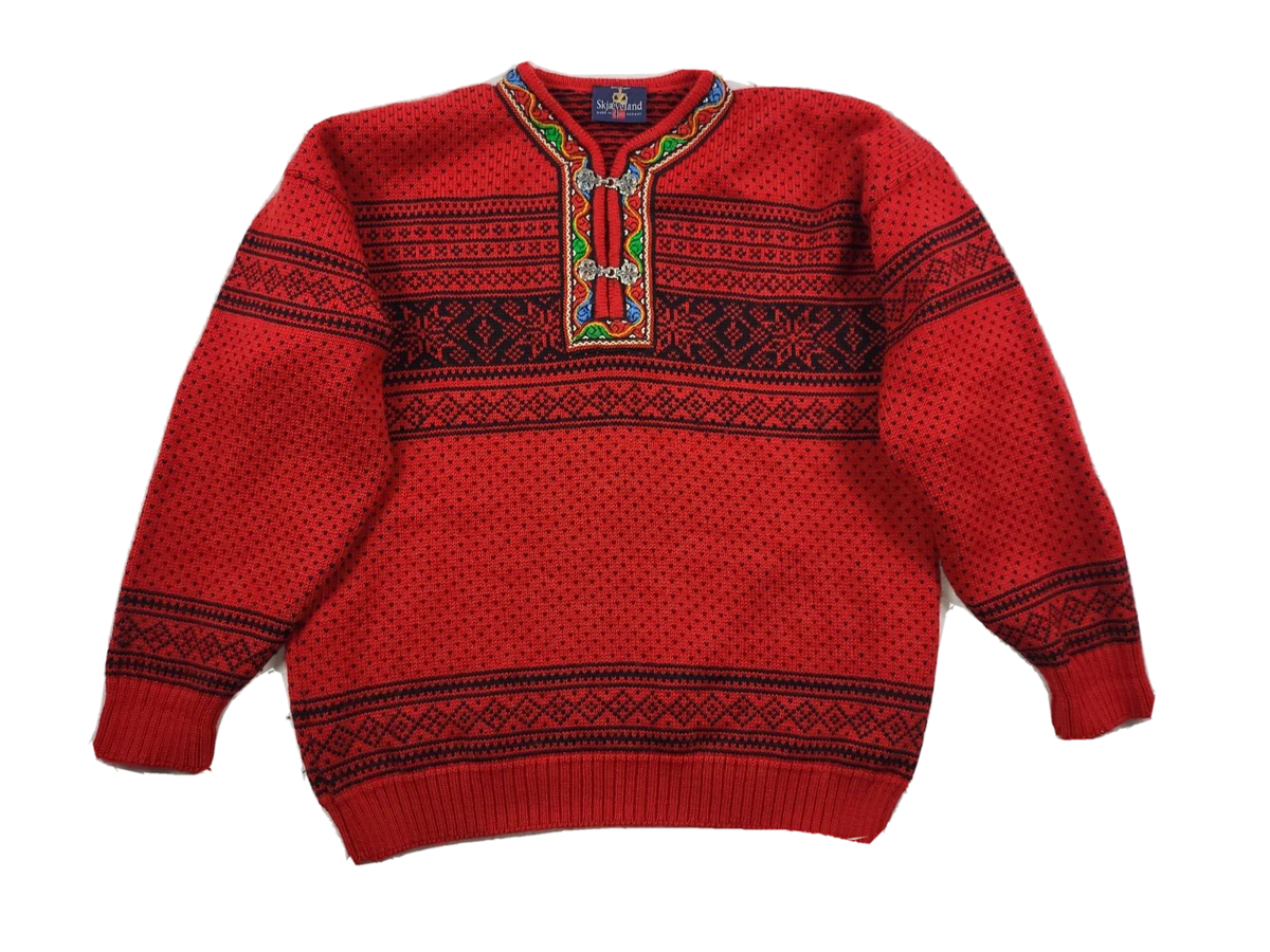 Skjaveland Of Norway sweater red pullover size L large | eBay