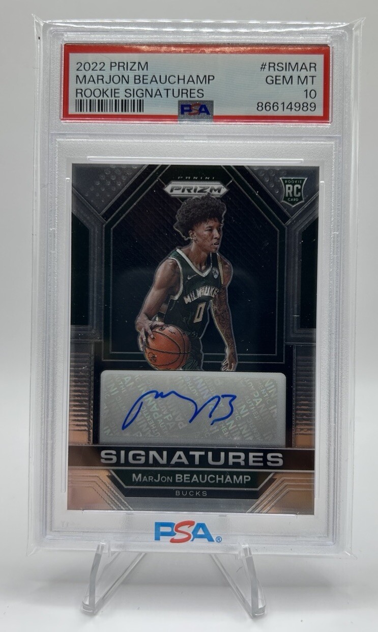2022-23 Prizm Marjon Beauchamp Rookie Signatures Auto RC #RSIMAR PSA 10 Bucks