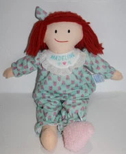 Eden Madeline Rag Doll 15" Flowers PJs 1 Pink Slipper Soft Toy Cloth Plush 1996