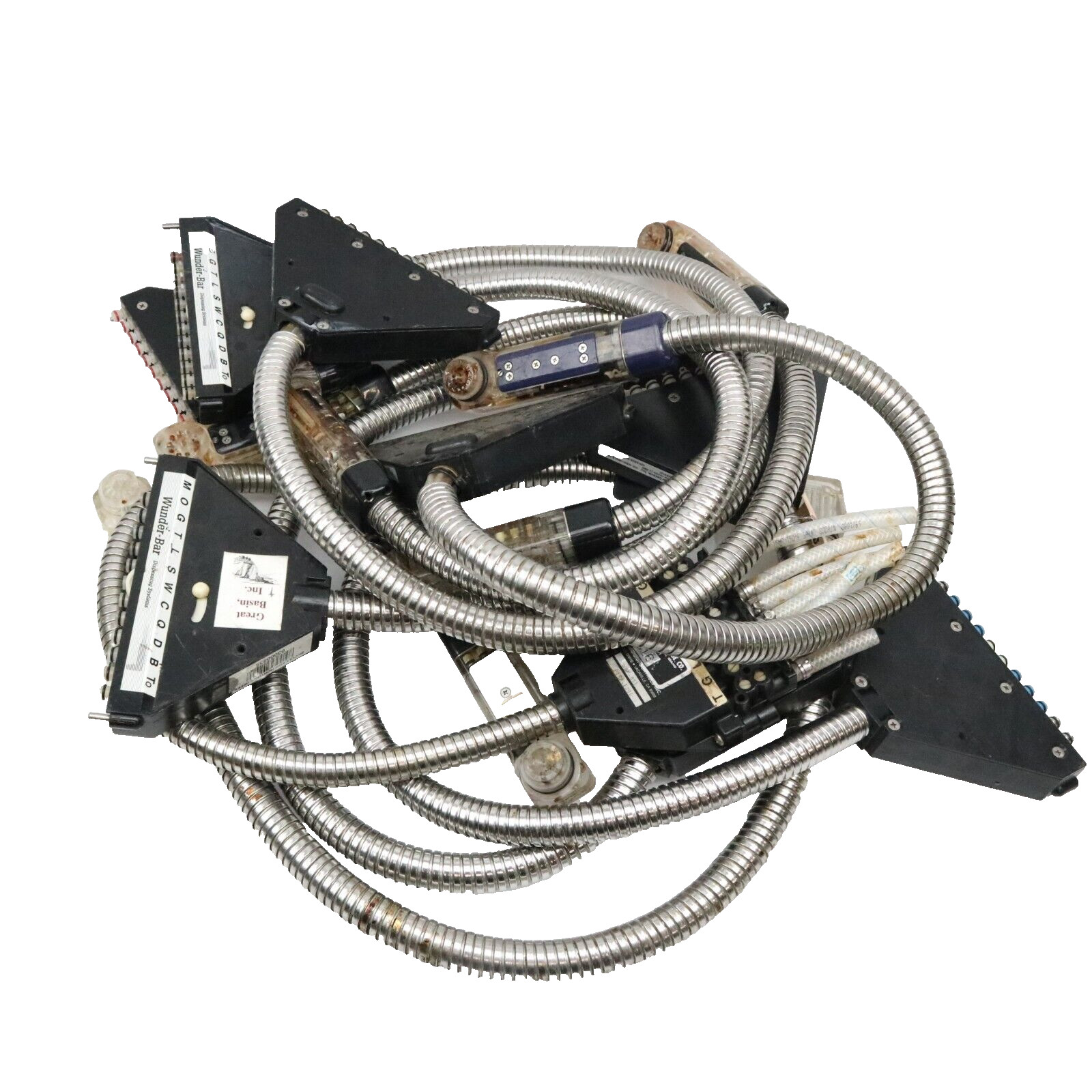 (Lot of 9) Wunder-Bar Beverage Gun Dispenser For Parts (UNTESTED, w/ Manifolds)