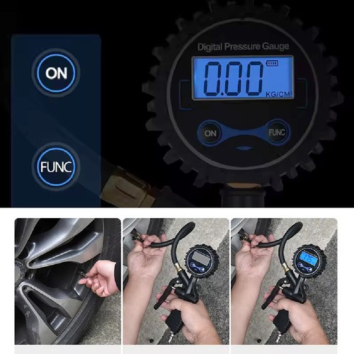 LCD Digital Reifenfüllpistole Luftdruckprüfer Druckluft Reifenfüller Manometer - Bild 6 von 12