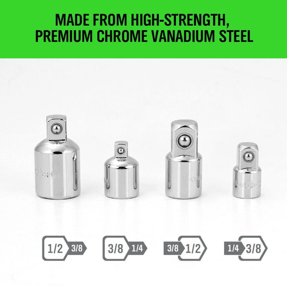 4-pack 3/8" to 1/4" 1/2 inch Drive Ratchet SOCKET ADAPTER REDUCER Air Impact Set - Image 2 of 4