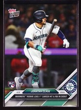 Jonatan Clase Mariners Rookie Debut 1st Hit vs Reds 2024 TOPPS NOW #83 Base RC