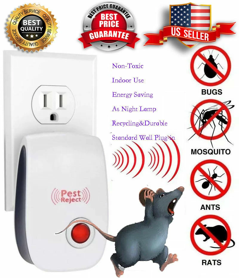 Ultrasonic Pest Repeller Noiseless Mouse Mosquito Bug Repellent