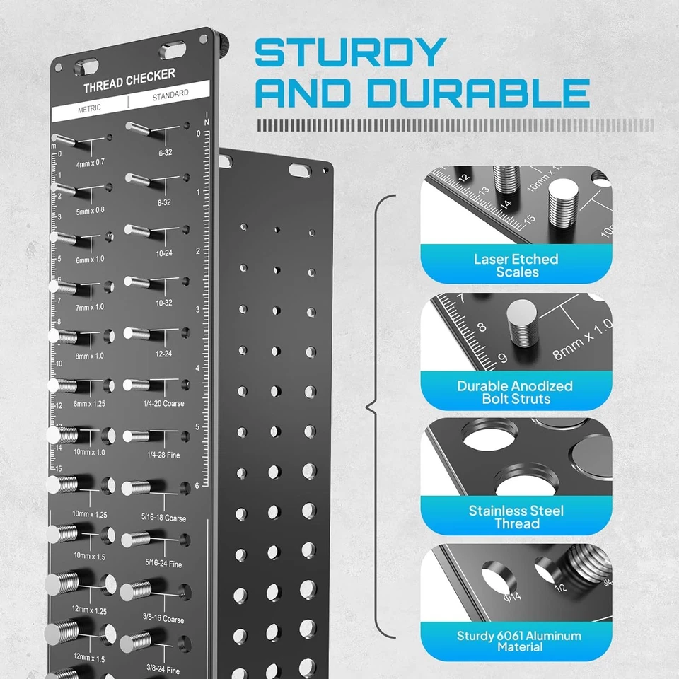 34 Nut and Bolt Identifier Gauge Thread Checker with Inch & 34 Thread Check - Image 2 of 4