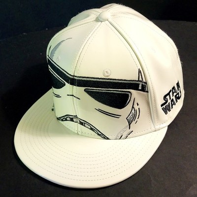 Star Wars Stormtrooper Leather Snapback Hat Cap Official White Embroidered