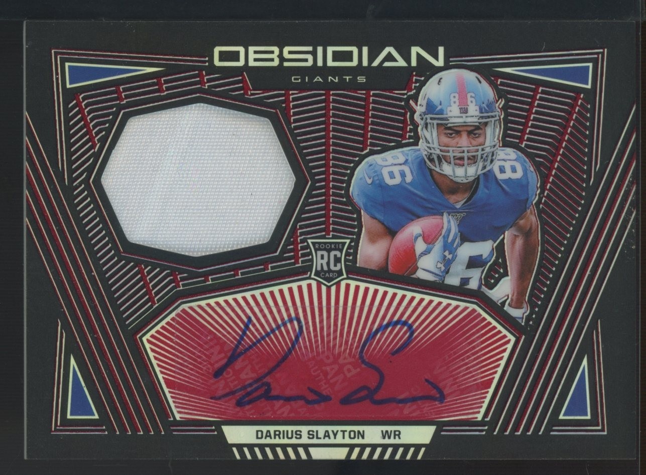 Darius Slayton Panini Obsidian Rookie Autos #DSL Red Electric Etch