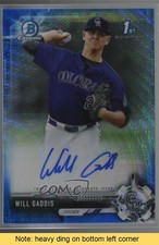 2017 Bowman Draft Chrome Pick Blue Wave Refractor /150 Will Gaddis Auto READ 0f8