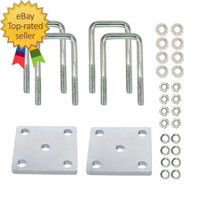 2Pcs Square U-Bolt Kit for Boat Trailer Axle Leaf Springs Trailer Leaf Spring