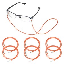 6 Pcs Eyeglasses Chains for Women, Eyeglasses Chain with Lanyard, Orange