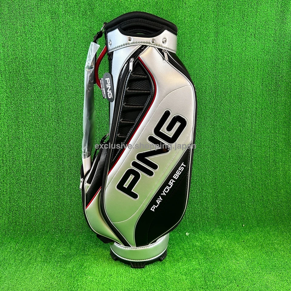 Bolsa de carro de golf Ping XLT 9 pulgadas plateada divisor de 5 vías modelo 2025 ligero 2,9 kg PSL Foto 3 de 4