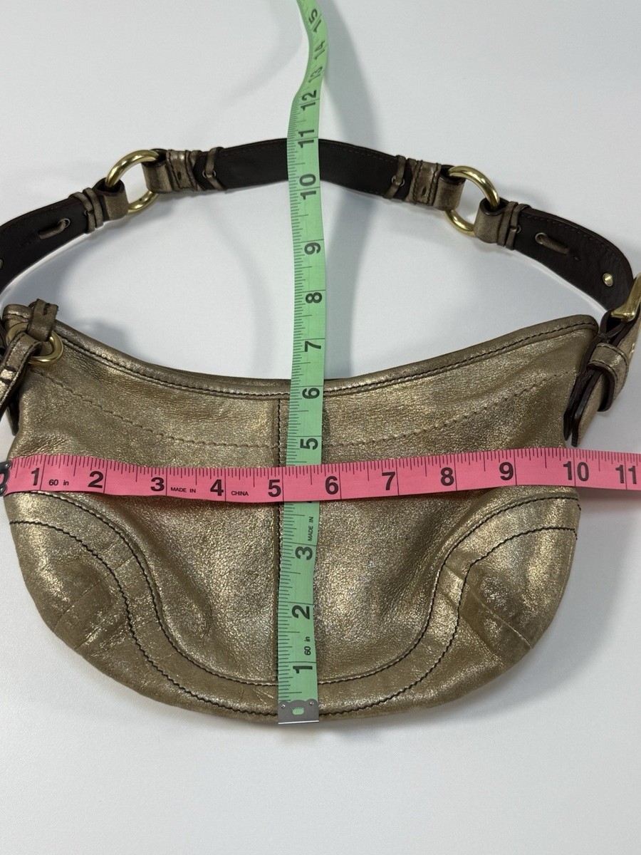 COACH Soho Y2K Shoulder Bag Gold Suede Leather Hobo Bag | eBay