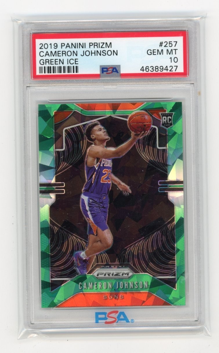 2019 Panini Prizm #257 CAMERON JOHNSON Green Ice Prizm RC PSA 10