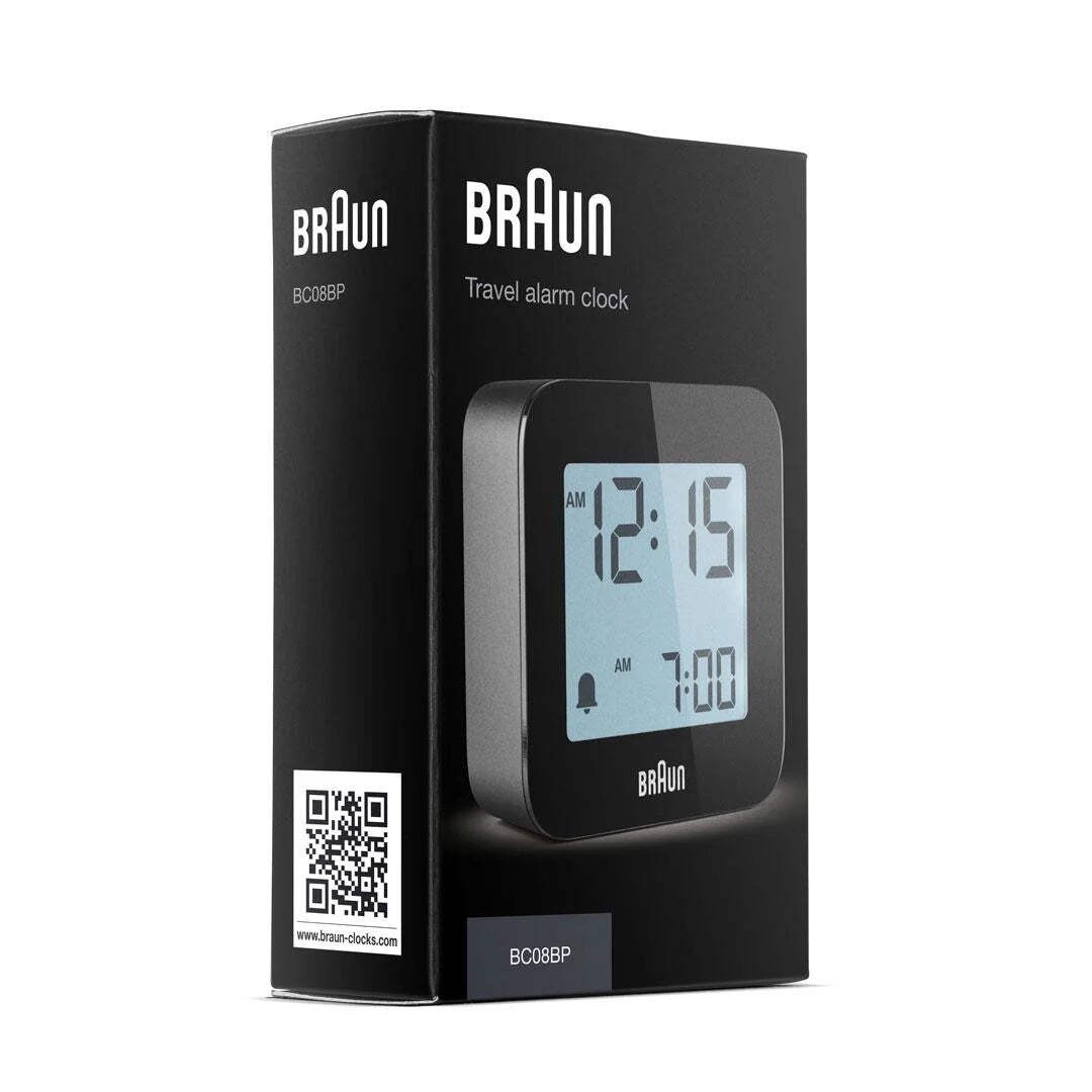Braun BC08 Digital Travel Alarm Clock &ndash; Black