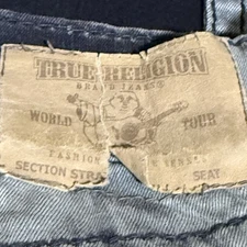 True Religion Black-Gray Tie Died World Tour Jeans 33/32