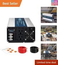 2500W Pure Sine Wave Inverter 36V DC to 110V 120V AC Power Converter with LED...