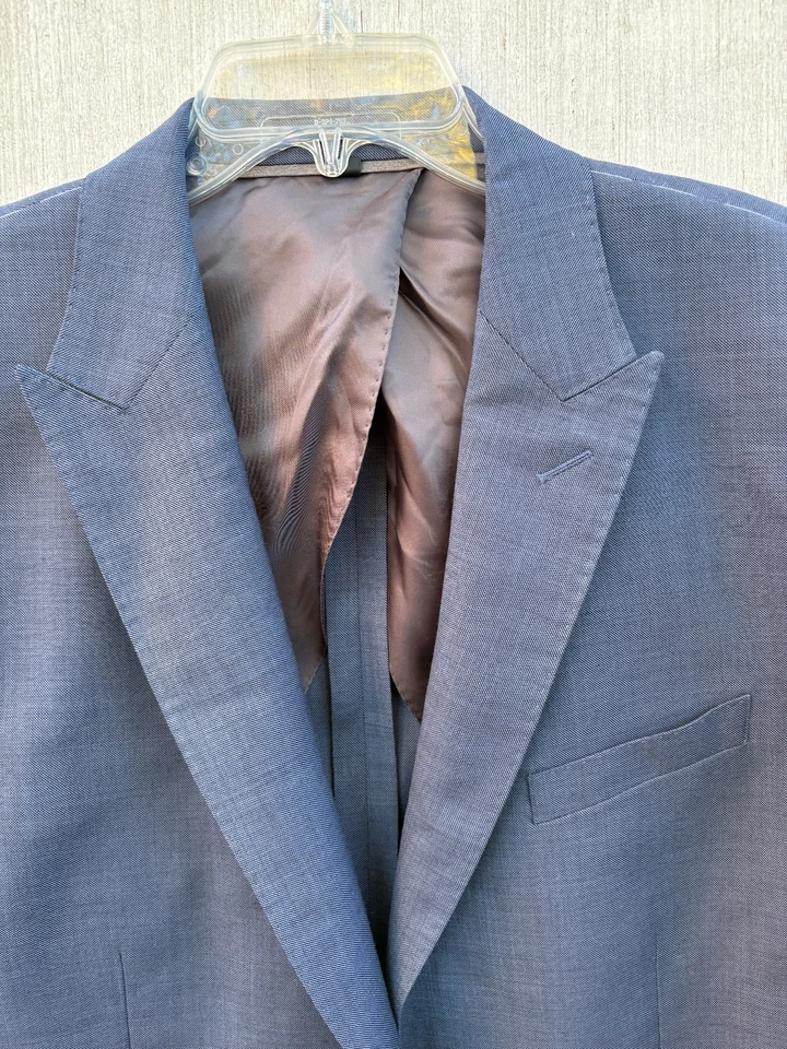 J. Crew Ludlow 运动外套男式 46 L 修身蓝色 Tollegno 1900 3D 羊毛全新带标签 — 第 2/4 张图片