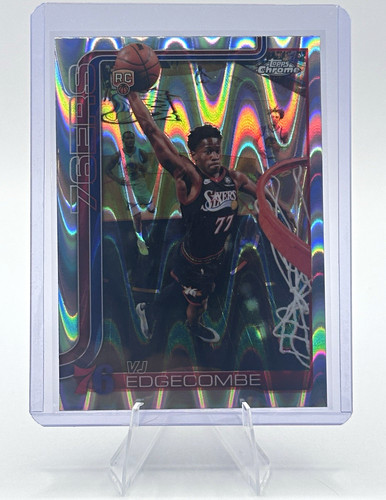 Topps Chrome Update 2025 VJ Edgecombe Raywave Refractor #153 Philadelphia 76ers
