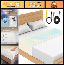 Organic Cotton Grounding Sheet with Silver Fiber, Fitted for All Mattress Sizes,