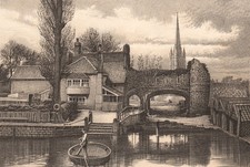 WATERGATE, NORWICH. Norfolk 1893 old antique vintage print picture