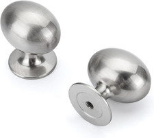 30 Pack Brushed Nickel Cabinet Knobs 1-5/16 Inch Oval Drawer Knobs