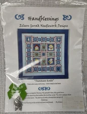 “Snowman Quilt” ~ Counted Cross Stitch PATTERN Chart ~ 5 Silver Tone CHARMS