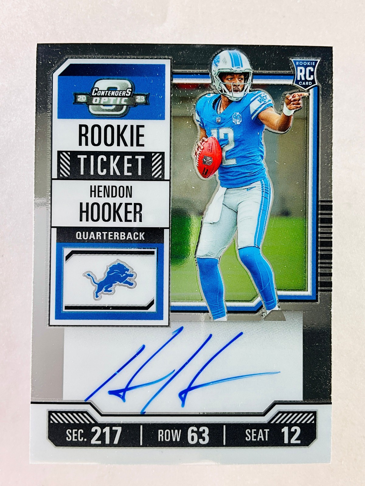 2023 Panini Contenders Optic Rookie Ticket Autographs Hendon Hooker