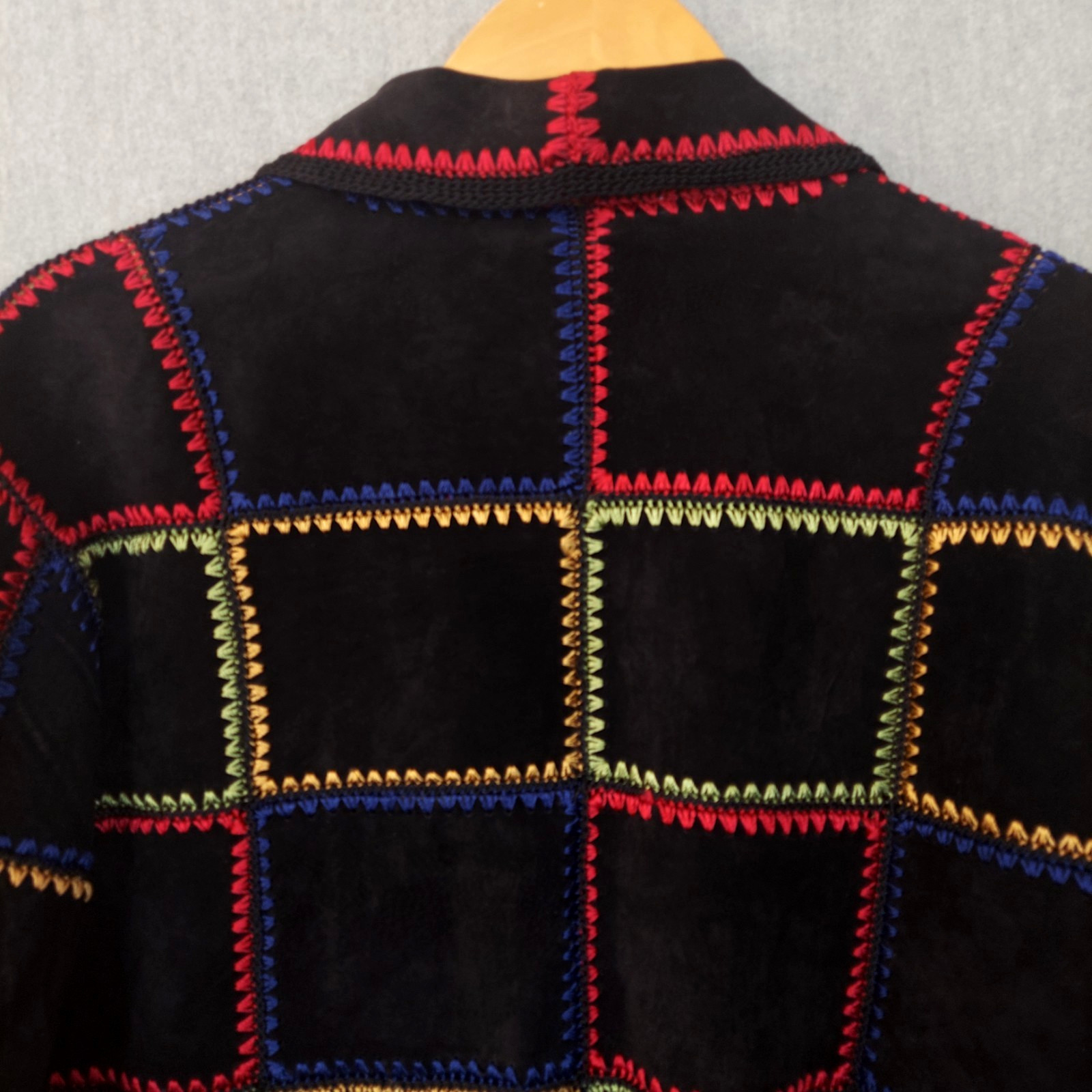 SMH Boutique Patchwork Boho Jacket Womens Suede E… - image 9