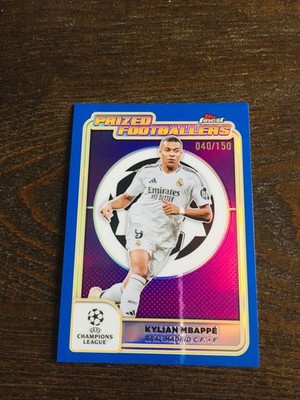 2024-25 Topps Finest UCC Kylian Mbappe Real Madrid Prized Footballers Blue /150