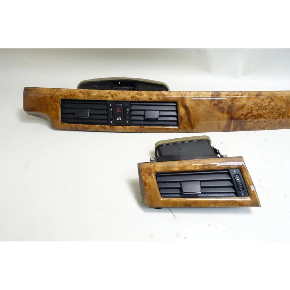 04-10 BMW E60 serie 5 E61 tablero interior delantero madera moldura par luz álamo OEM Foto 2 de 4