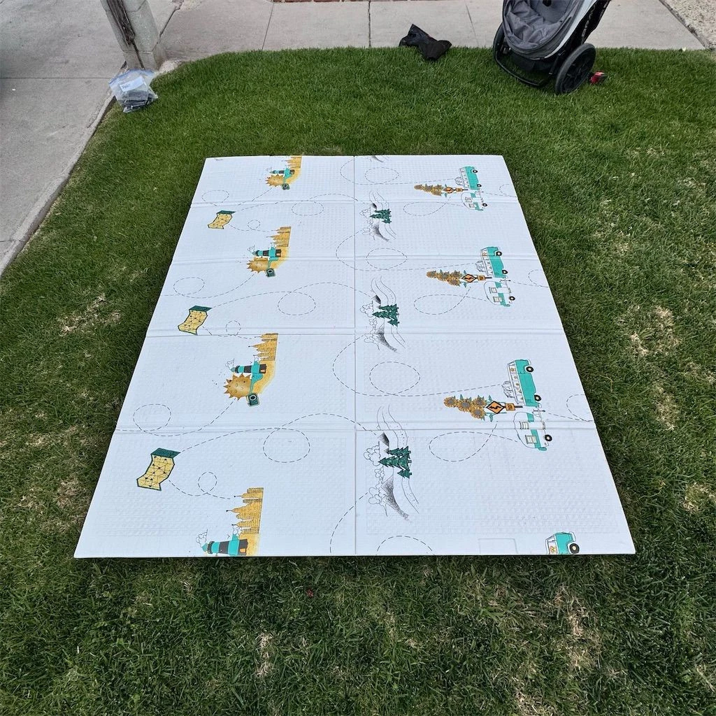 Foldable Baby Play Mat Reversible Waterproof Multicolor Rectangular