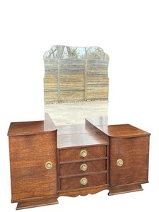 Waterfall Dresser Rounded Corner Doors Unique Pulls circa 1944