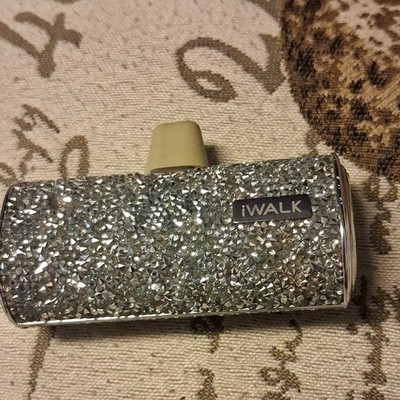 iWALK Gold Bling Glitter Portable Power Bank Charger for iPhone, USB-C Input