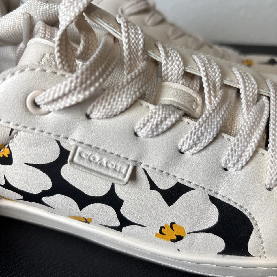 Coach Lowline цветочный кожаный низкий верхний кроссовок размер 8B EUR 38,5 - Изображение 4 из 4