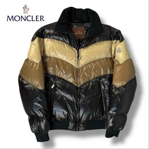MONCLER CHINE Down Jacket Black Beige Brown Tag 2 M Men's Japan video thumbnail