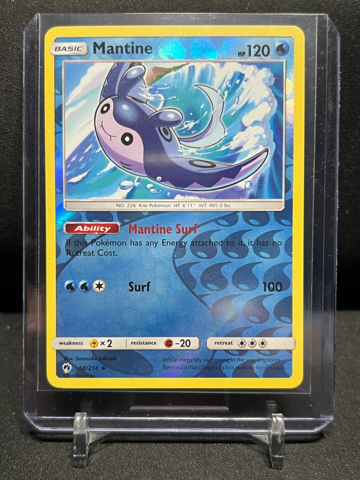 Mantine 58/214 Reverse Holo Pokémon 2018 Lost Thunder - LP