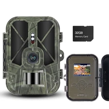 Wildlife Camera 50MP 4K Trail Camera Night Vision Motion Activated +32GB