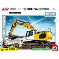 Schmidt Spiele Liebherr Raupenbagger R928 Puzzle Kinderpuzzle 100 Teile 6 Jahre