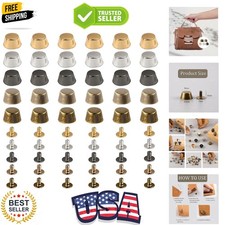 30 Pack Screw Back Rivets Stud Purse Feet Nail Head Studs Metal Flat Buckle S...