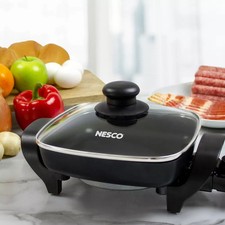 Nesco 8" Electric Skillet Portable With Glass Cover ES-08