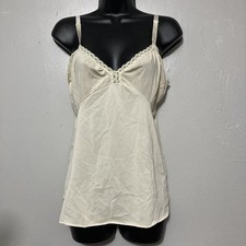 Vintage Shadowline Lace Nylon Slip Camisole Coquette Made in USA