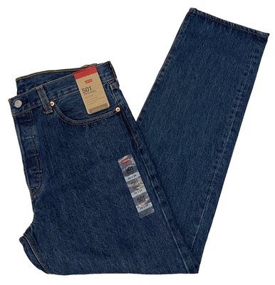 Levis 501 Original Cotton Mens Jeans 32X29 Dark Blue W32L29 #0194