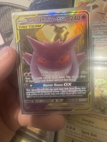 Pokémon TCG Gengar & Mimikyu GX Holo Ultra Rare Card 53/181