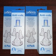 12 PACK! Dr Brown's Natural Flow Level 2, Narrow Baby Bottle Nipple, Medium, 3m+