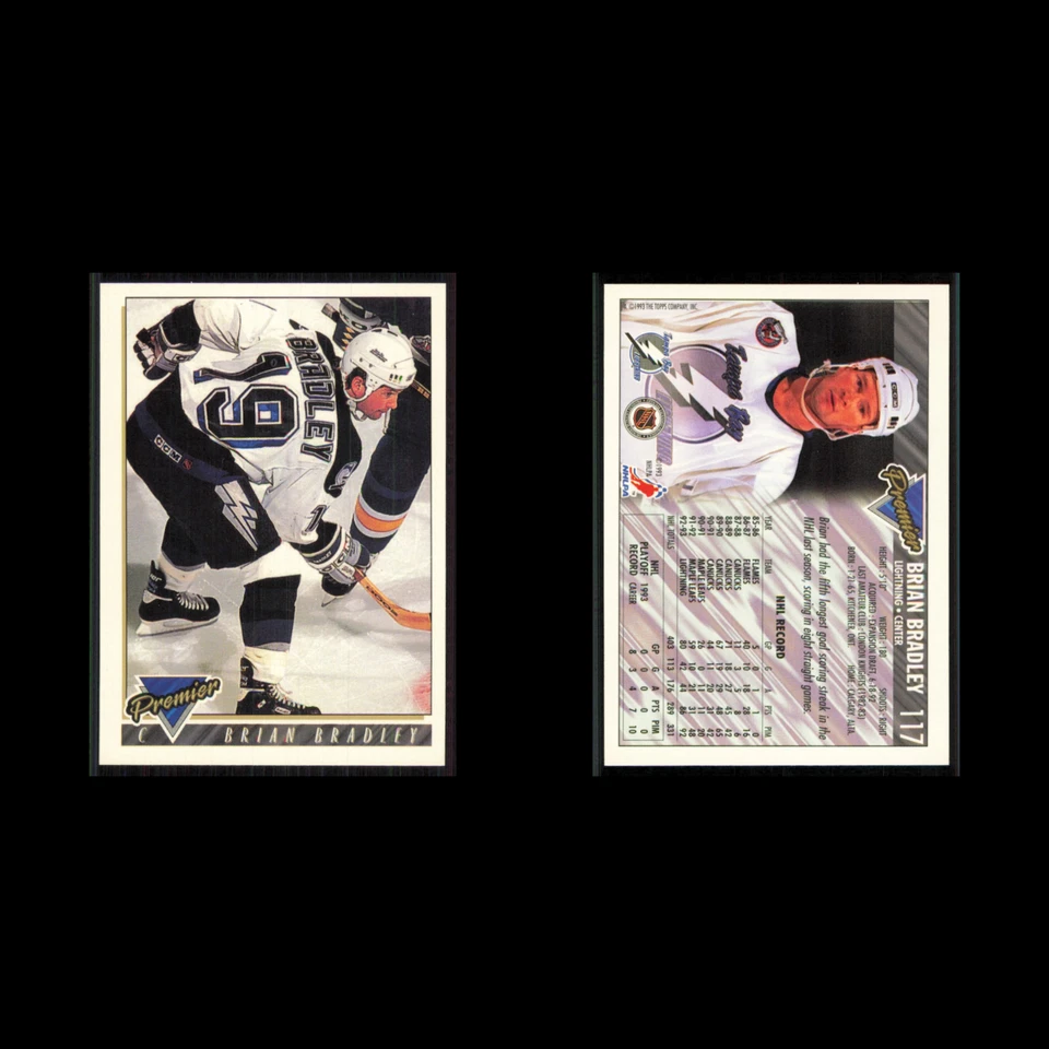 Brian Bradley #117 1993 Topps Premier Tampa Bay Lightning Hockey Card NHL NM - Image 3 of 3