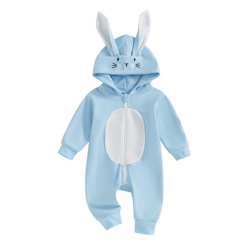 My First Easter Baby Girl Boy Outfit Baby Bunny Romper Long Ear Rabbit Hoodie...