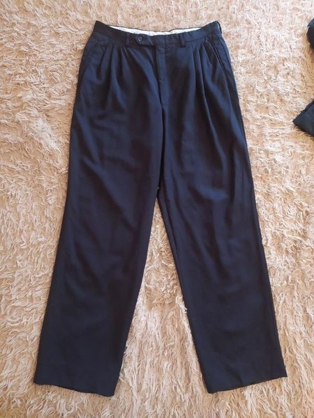 Women Canali Trousers Black Wool 38 / M / 46