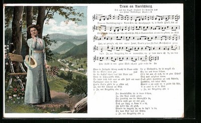 Lied-AK Hilmar Mückenberger: Drum to Auerschbarg, lady waiting for her lover 