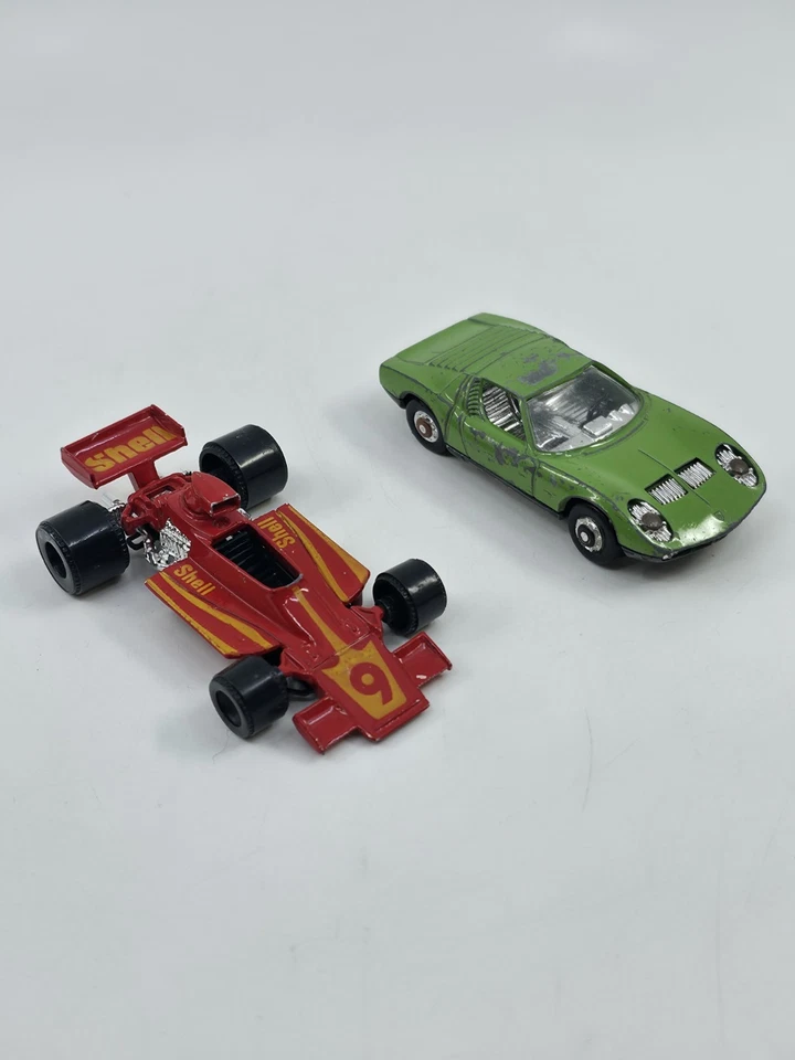 Vintage Playart Lot Of 2 Diecast Lamborghini Miura & Shell F1 Hong Kong Cars - Image 2 of 4